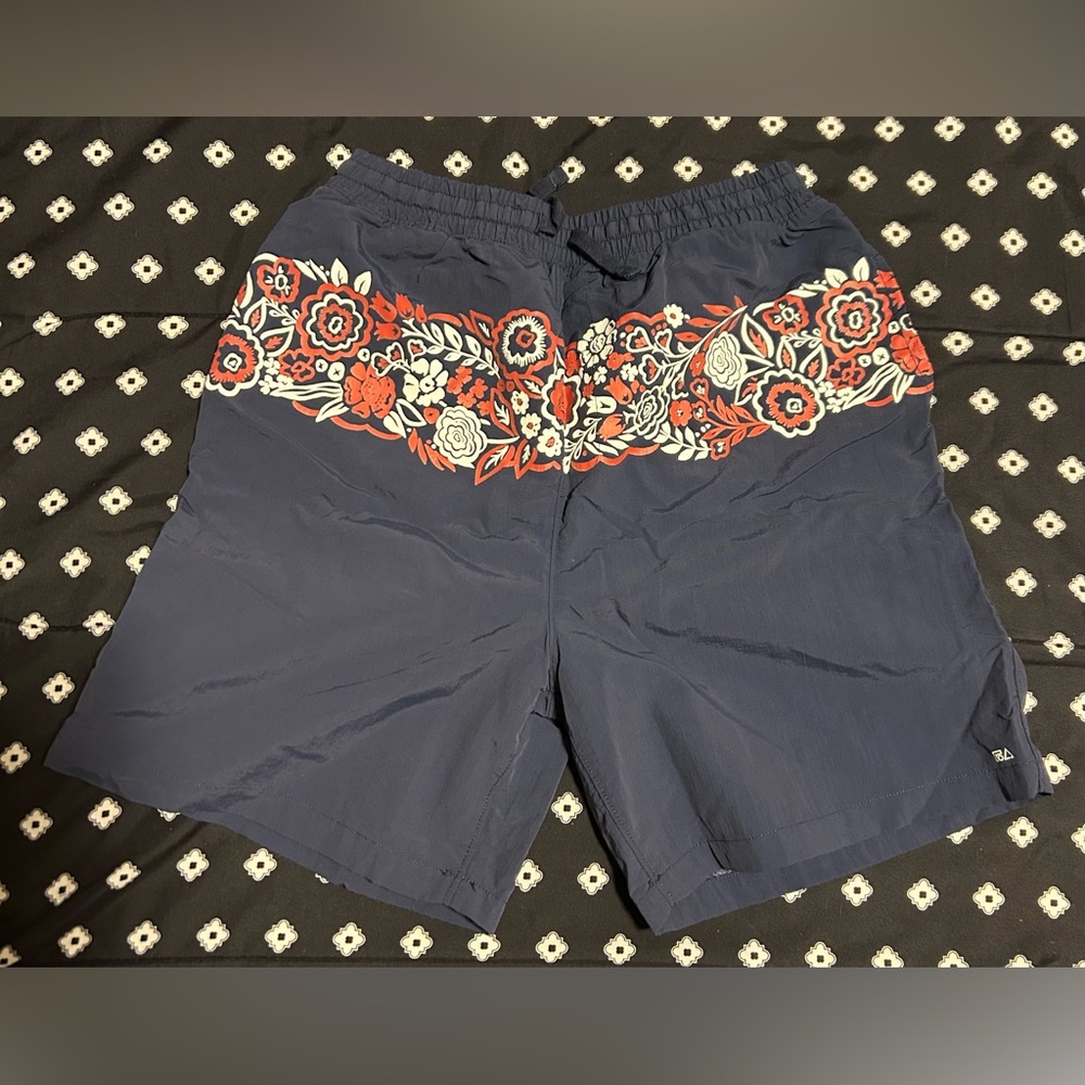 Assembly Kids Floral Patterned Navy Swim Shorts w/ liner- 14/16